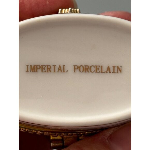 Imperial Porcelain Floral Hinged Trinket Box Psalm 98:4 Make A Joyful Noise - Picture 4 of 7